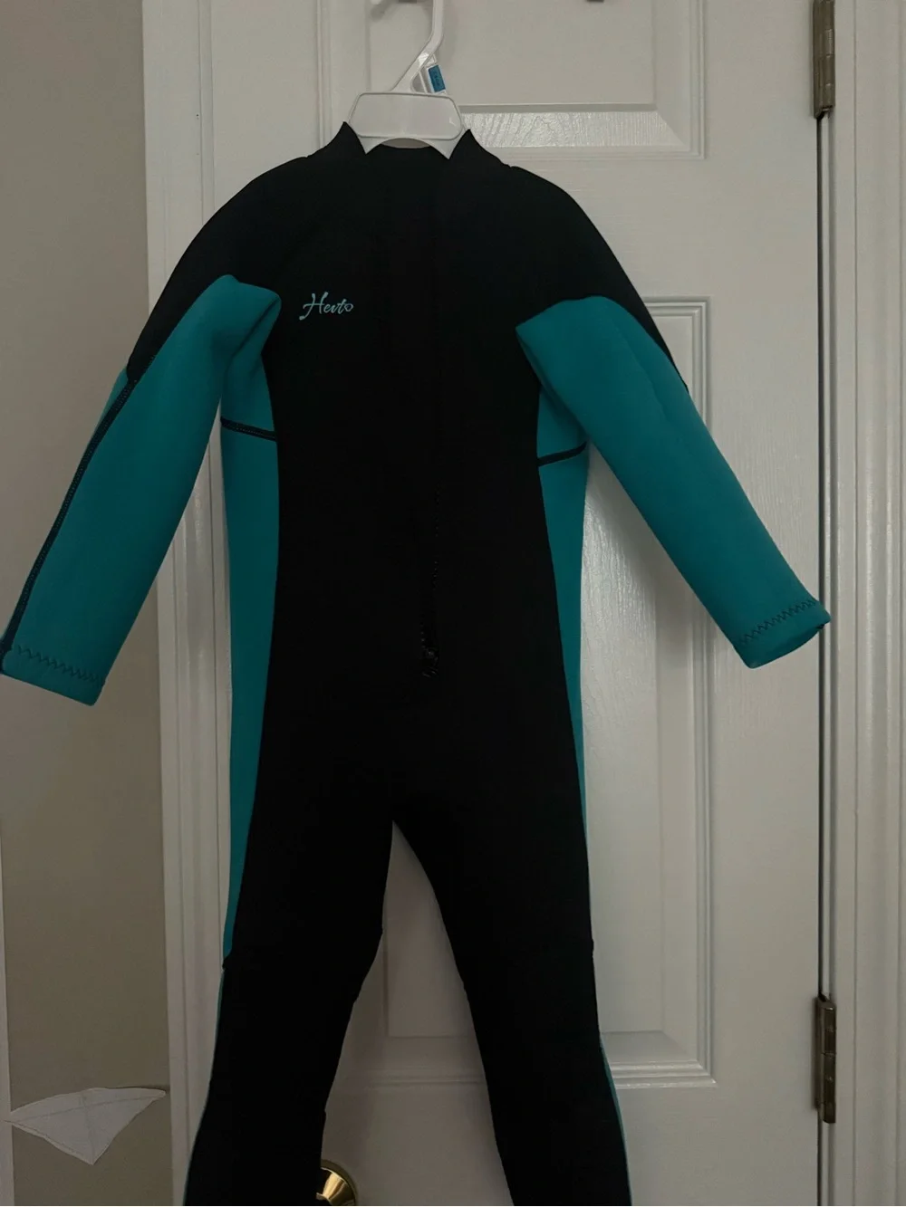 Kids Teal & Black Full-Body Swim One Piece - Hesto